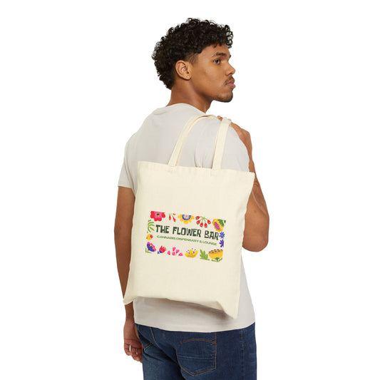 Floral Market Tote — "The Flower Bar" Canvas Shopper