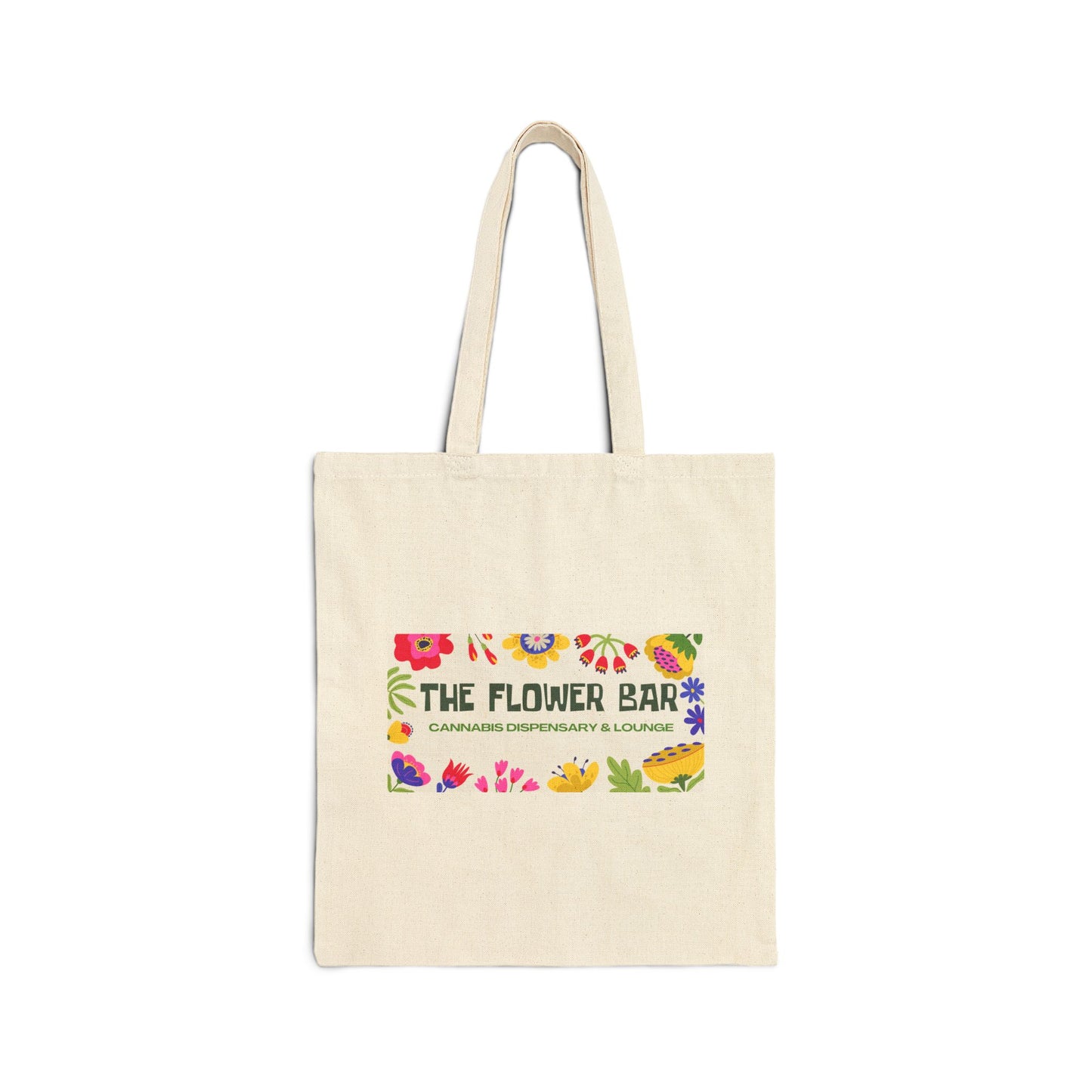 Floral Market Tote — "The Flower Bar" Canvas Shopper