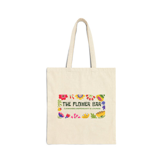 Floral Market Tote — "The Flower Bar" Canvas Shopper